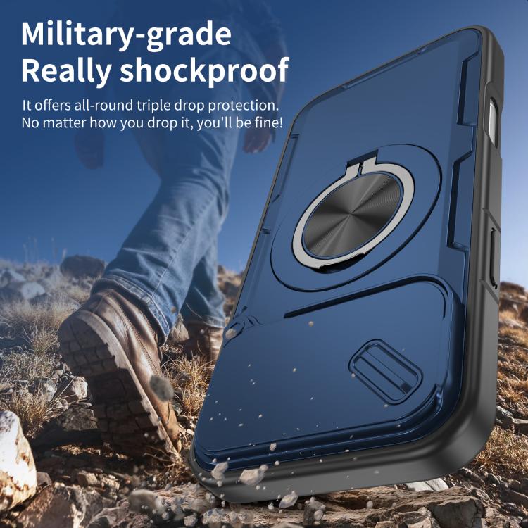 For iPhone 17 Pro Camshield Rotation Holder MagSafe Phone Case