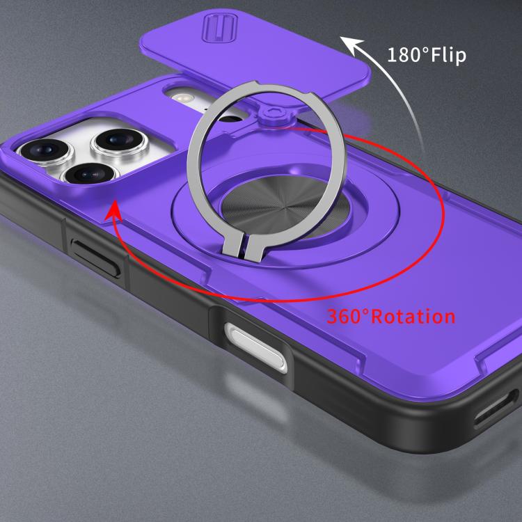 For iPhone 17 Pro Camshield Rotation Holder MagSafe Phone Case