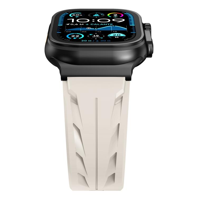 For Apple Watch 46mm / 49mm / 45mm / 44mm Black Pin Buckle Silicone Watch Band