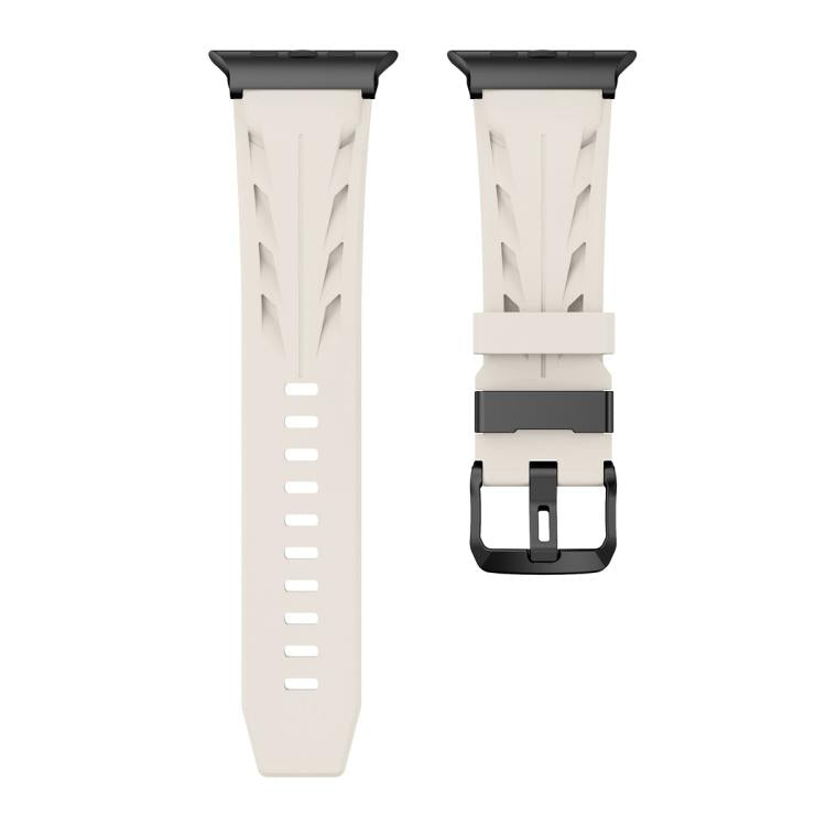 For Apple Watch 46mm / 49mm / 45mm / 44mm Black Pin Buckle Silicone Watch Band