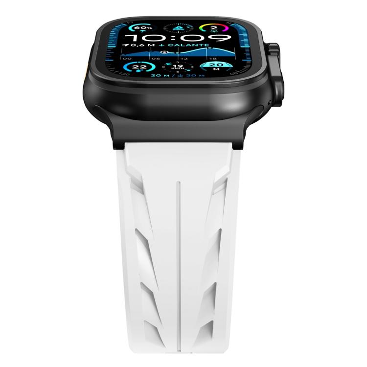 For Apple Watch 42mm / 41mm / 40mm / 38mm Black Pin Buckle Silicone Watch Band