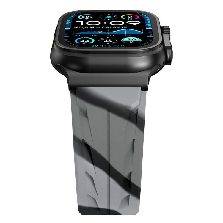 For Apple Watch 42mm / 41mm / 40mm / 38mm Black Pin Buckle Silicone Watch Band