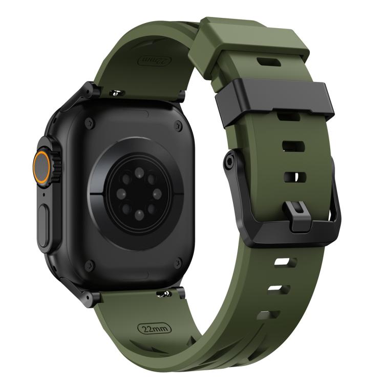 For Apple Watch 42mm / 41mm / 40mm / 38mm Black Pin Buckle Silicone Watch Band