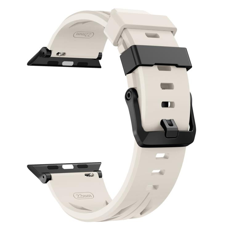 For Apple Watch 42mm / 41mm / 40mm / 38mm Black Pin Buckle Silicone Watch Band