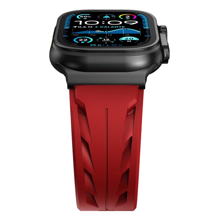 For Apple Watch 42mm / 41mm / 40mm / 38mm Black Pin Buckle Silicone Watch Band