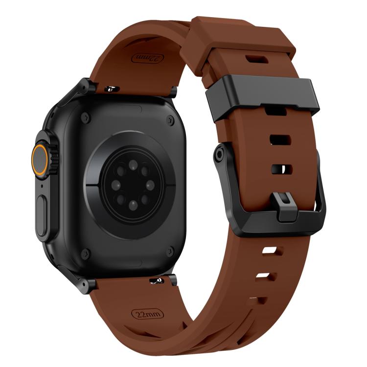For Apple Watch 42mm / 41mm / 40mm / 38mm Black Pin Buckle Silicone Watch Band