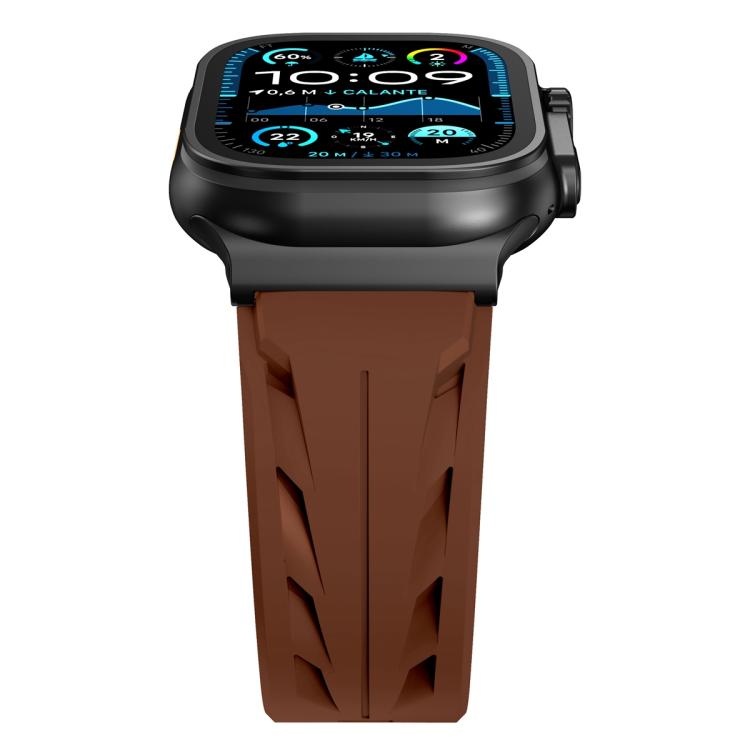 For Apple Watch 42mm / 41mm / 40mm / 38mm Black Pin Buckle Silicone Watch Band