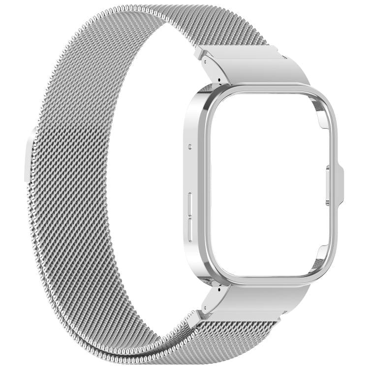 For Huawei Watch Fit 4 Metal Frame Integrated Milan Magnetic Stainless Steel Watch Band