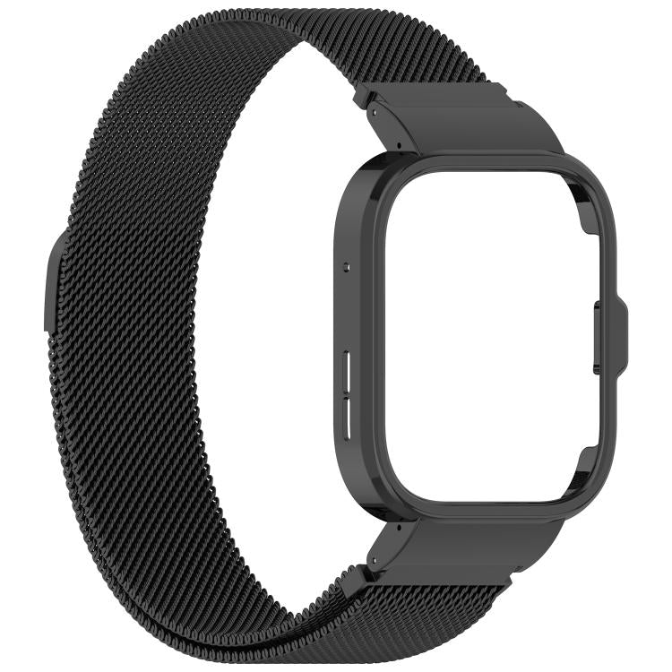 For Huawei Watch Fit 4 Metal Frame Integrated Milan Magnetic Stainless Steel Watch Band