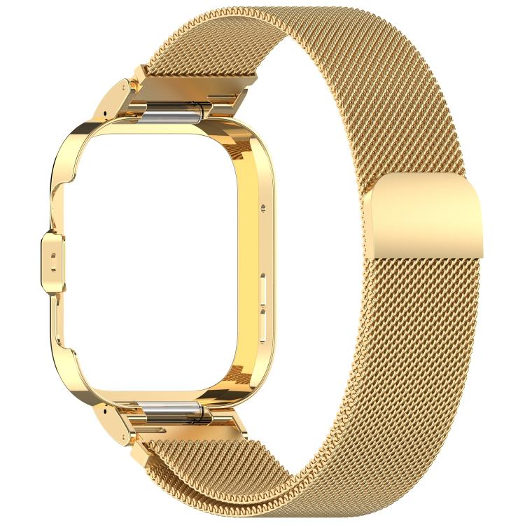 For Huawei Watch Fit 4 Metal Frame Integrated Milan Magnetic Stainless Steel Watch Band