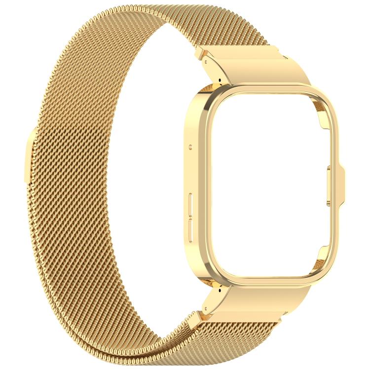 For Huawei Watch Fit 4 Metal Frame Integrated Milan Magnetic Stainless Steel Watch Band