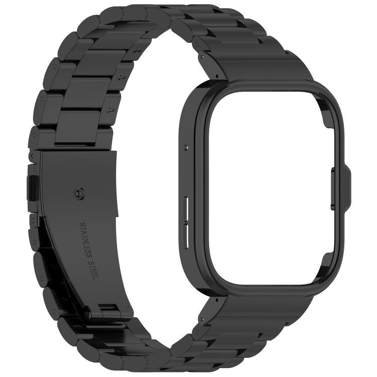 For Huawei Watch Fit 4 Pro Metal Frame Integrated Three Beads Buckle Stainless Steel Watch Band