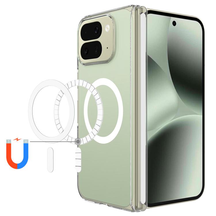 For Google Pixel 10 Pro Fold Scratchproof PC Magnetic Shaft MagSafe Phone Case - Transparent