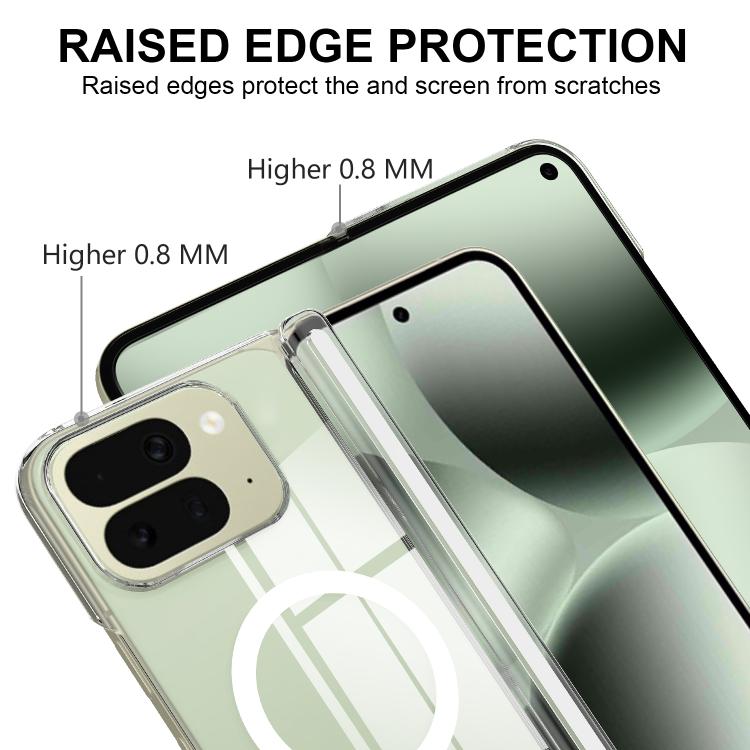 For Google Pixel 10 Pro Fold Scratchproof PC Magnetic Shaft MagSafe Phone Case - Transparent