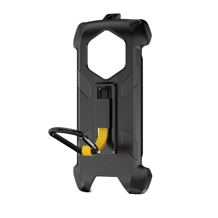 For Ulefone RugKing 4 Pro Ulefone Armor Back Clip Phone Case with Carabiner - Black