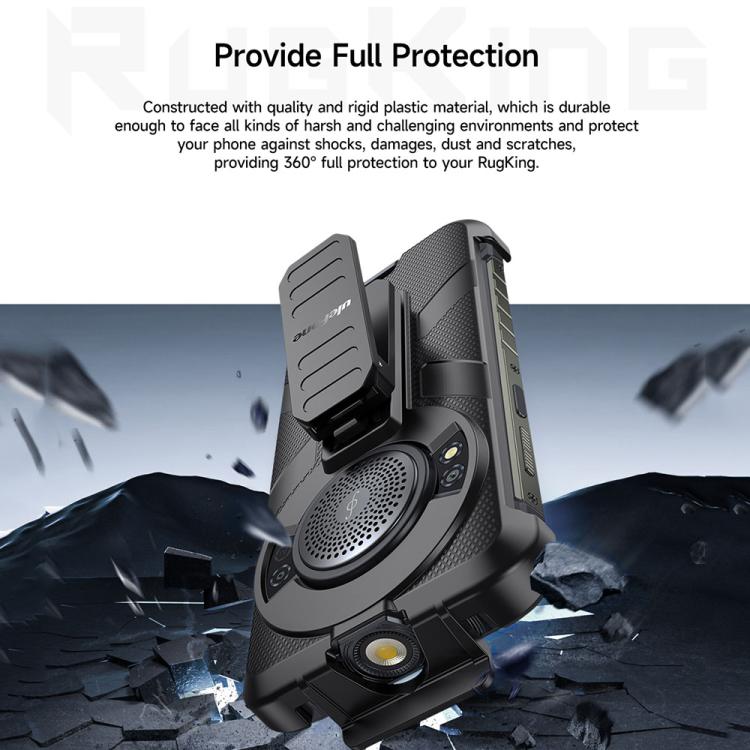 For Ulefone RugKing Ulefone Armor Back Clip Phone Case with Carabiner - Black
