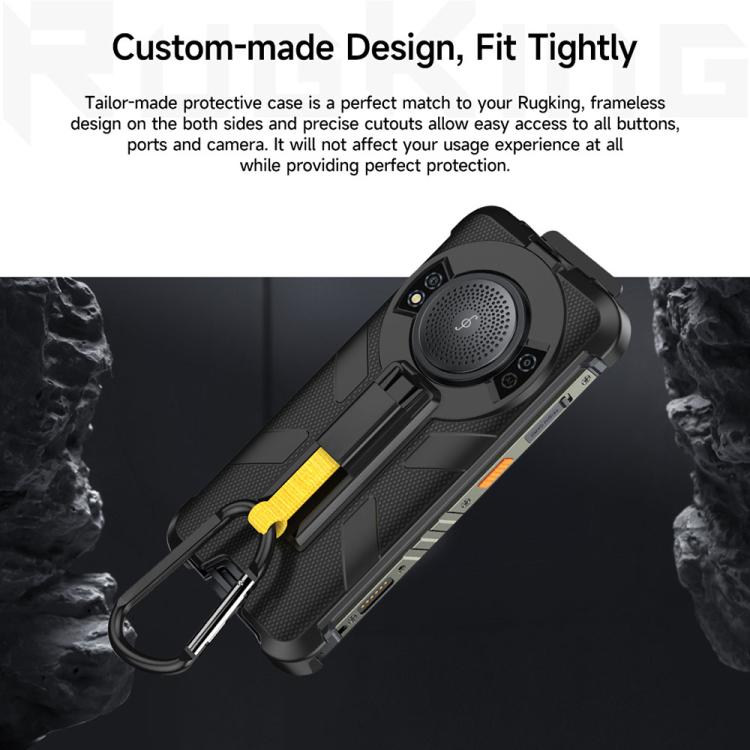 For Ulefone RugKing Ulefone Armor Back Clip Phone Case with Carabiner - Black