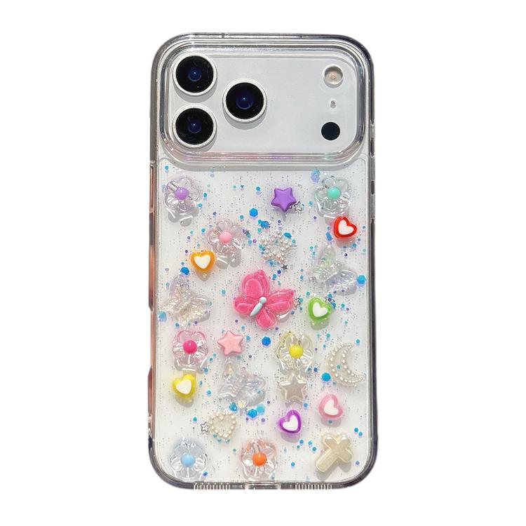 For iPhone 17 Pro Max Epoxy Plum Blossom Acrylic Phone Case - Transparent