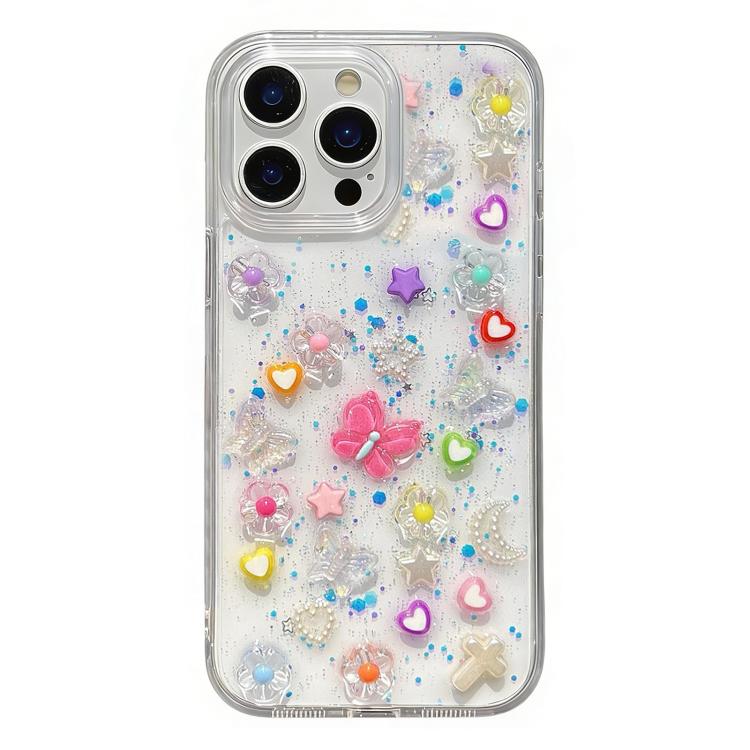 For iPhone 15 Pro Epoxy Plum Blossom Acrylic Phone Case - Transparent