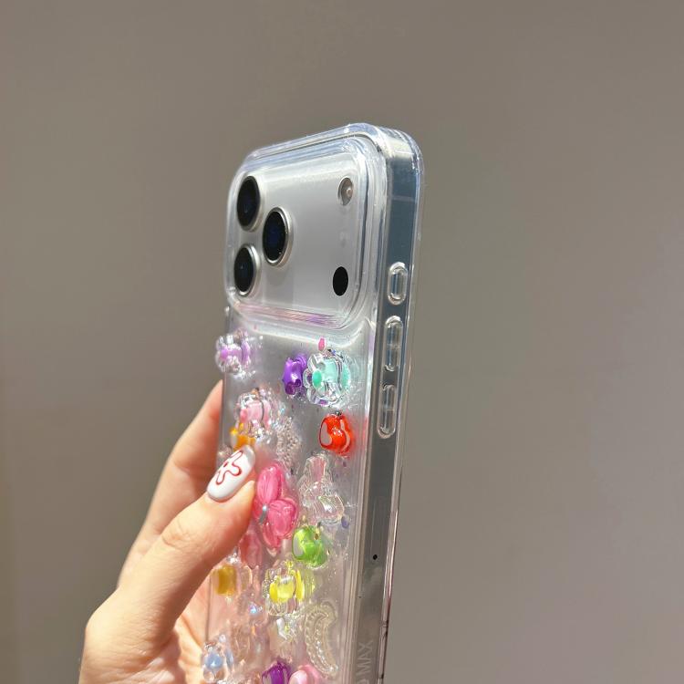 For iPhone 17 Epoxy Plum Blossom Acrylic Phone Case - Transparent