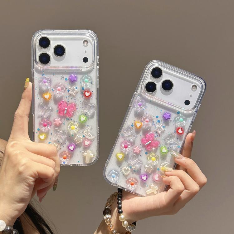 For iPhone 17 Pro Max Epoxy Plum Blossom Acrylic Phone Case - Transparent