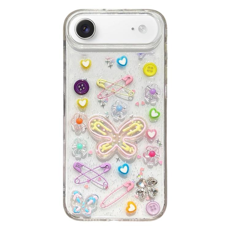 For iPhone Air Epoxy Dopamine Butterfly Acrylic Phone Case