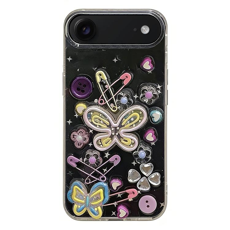 For iPhone Air Epoxy Dopamine Butterfly Acrylic Phone Case