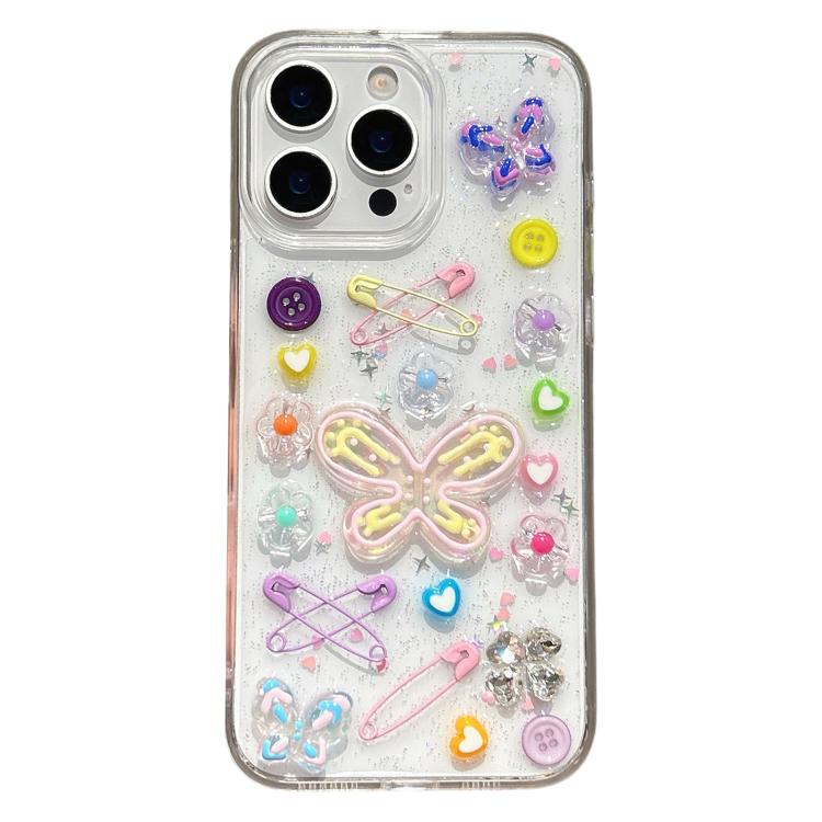 For iPhone 13 Pro Epoxy Dopamine Butterfly Acrylic Phone Case