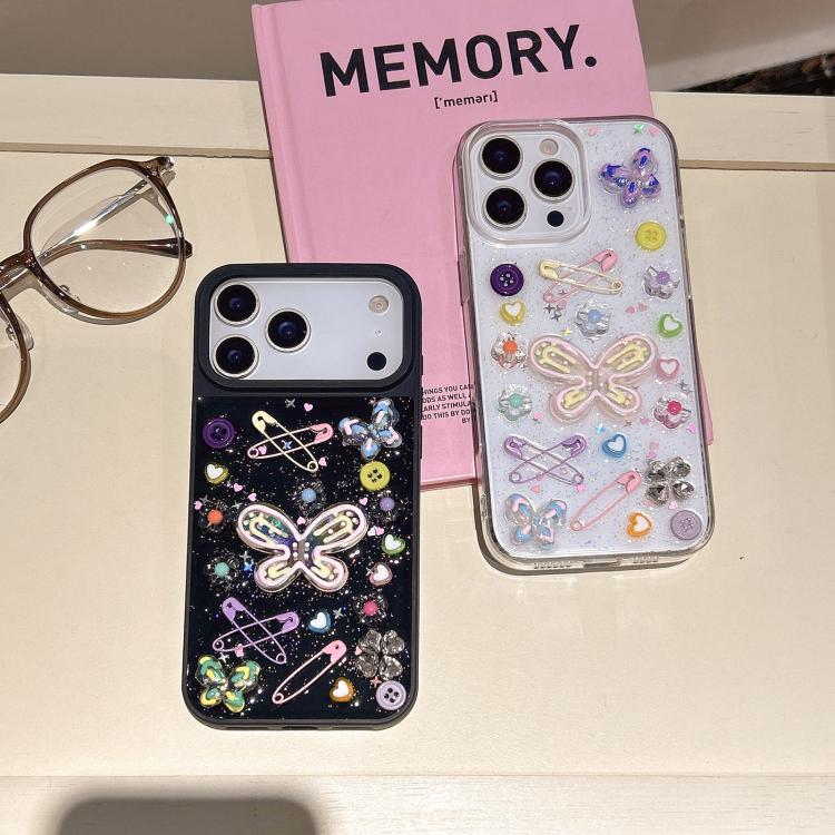 For iPhone Air Epoxy Dopamine Butterfly Acrylic Phone Case