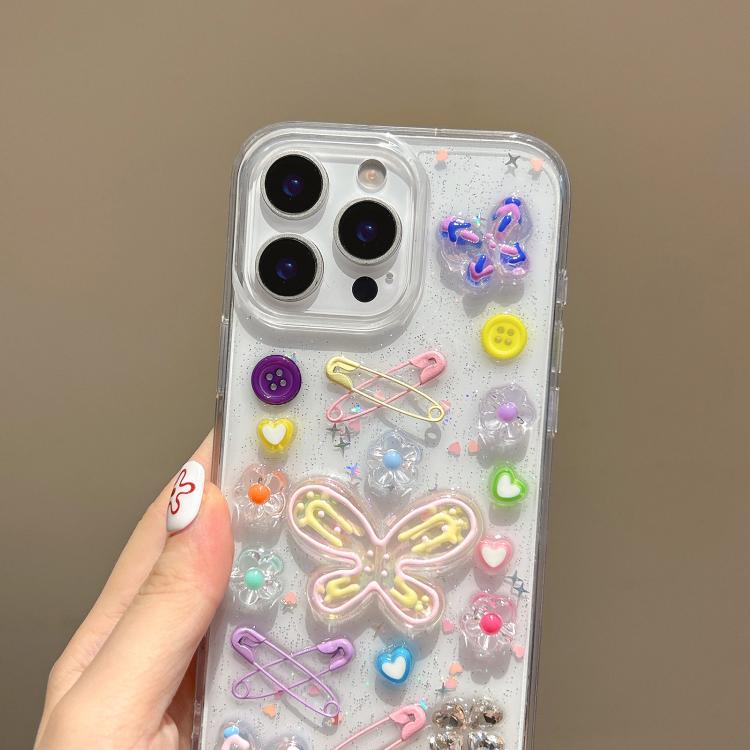 For iPhone Air Epoxy Dopamine Butterfly Acrylic Phone Case