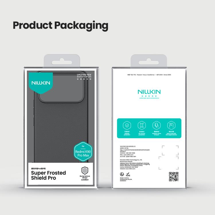 For Redmi K90 Pro Max/Poco F8 Ultra NILLKIN Frosted Shield Pro PC + TPU Phone Case - Black