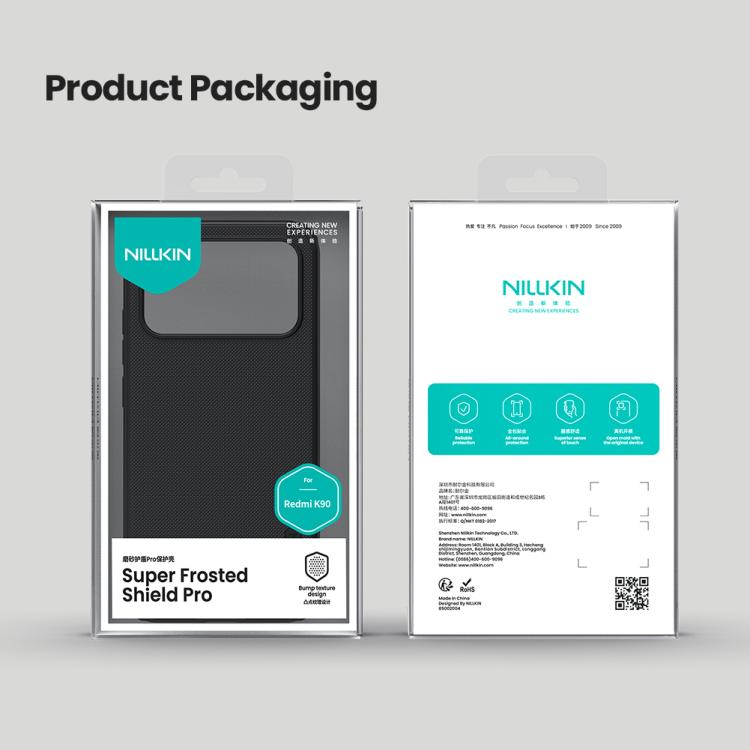 For Redmi K90 / Poco F8 Pro NILLKIN Frosted Shield Pro PC + TPU Phone Case - Black