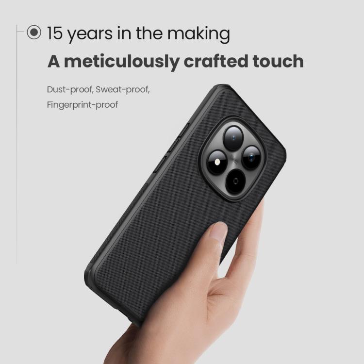 For Redmi Note 15 Pro+ 5G Global 163.3mm NILLKIN Frosted Shield Pro PC + TPU Phone Case - Black