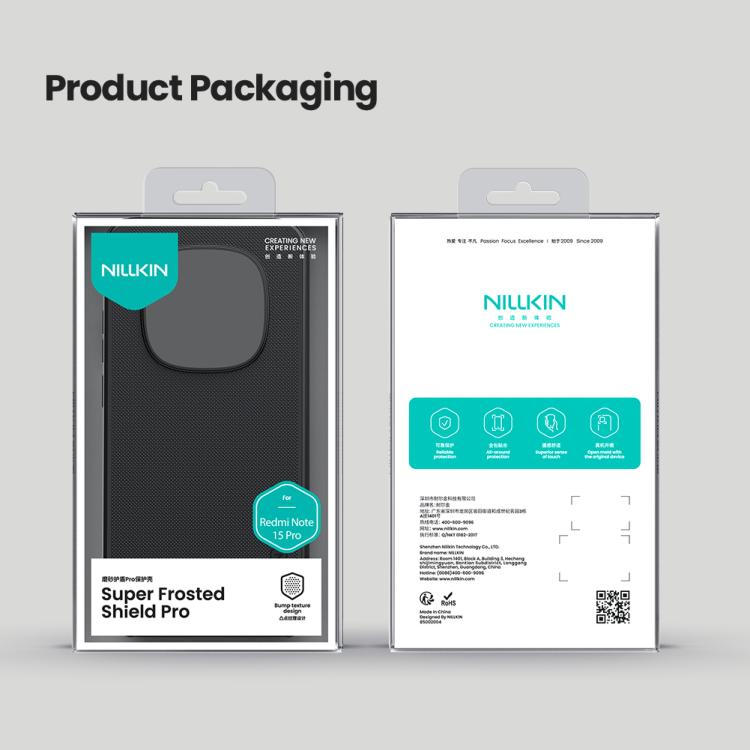 For Redmi Note 15 Pro 5G Global 163.6mm NILLKIN Frosted Shield Pro PC + TPU Phone Case - Black