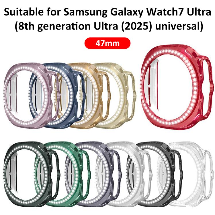 For Samsung Galaxy Watch Ultra 47mm / Ultra 2025 xDfind Single Row Diamond Hollow PC Watch Cover