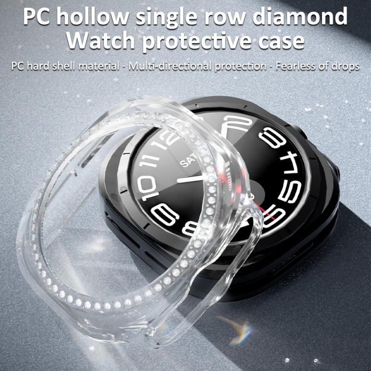 For Samsung Galaxy Watch Ultra 47mm / Ultra 2025 xDfind Single Row Diamond Hollow PC Watch Cover