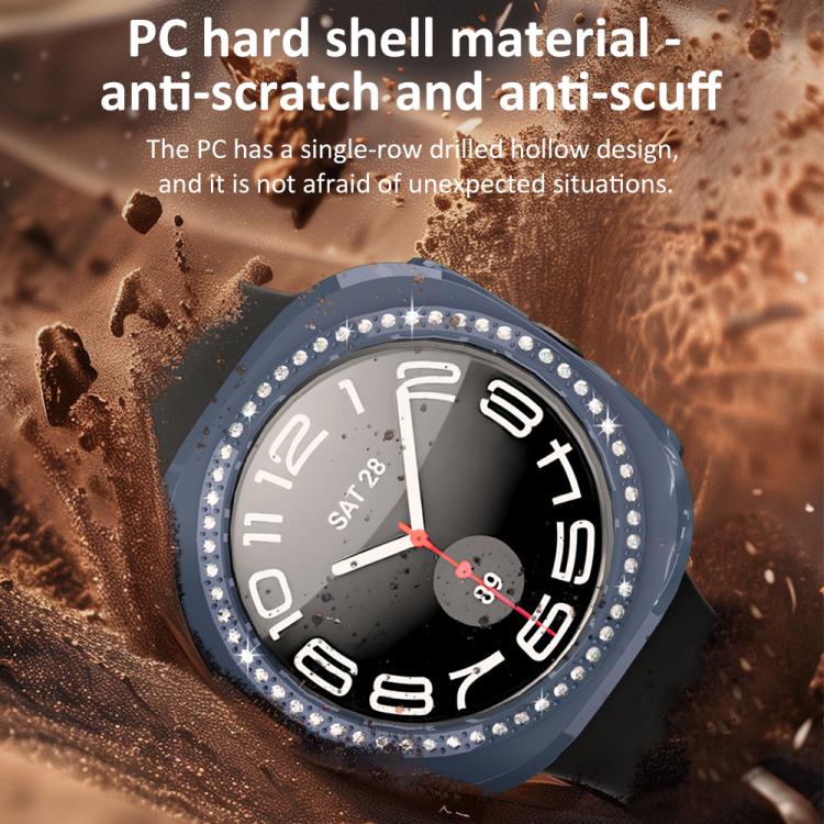 For Samsung Galaxy Watch Ultra 47mm / Ultra 2025 xDfind Single Row Diamond Hollow PC Watch Cover