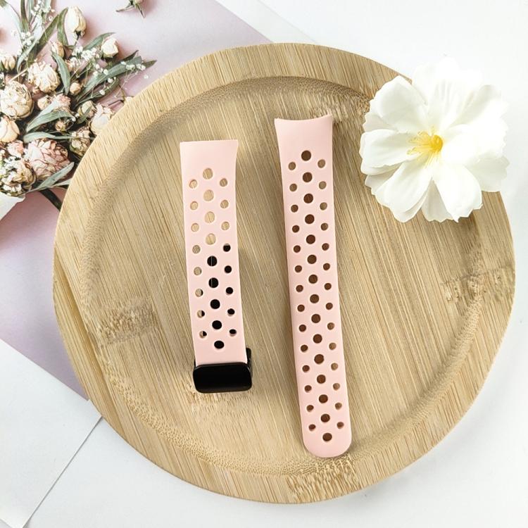 For Xiaomi Smart Band 10 / 9 / 8 Round Holes Magnetic Black Buckle Silicone Watch Band