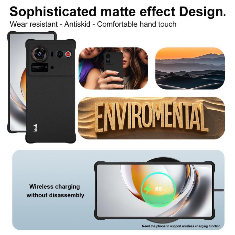 For ZTE Nubia Z80 Ultra imak Shockproof Airbag TPU Phone Case - Matte Black