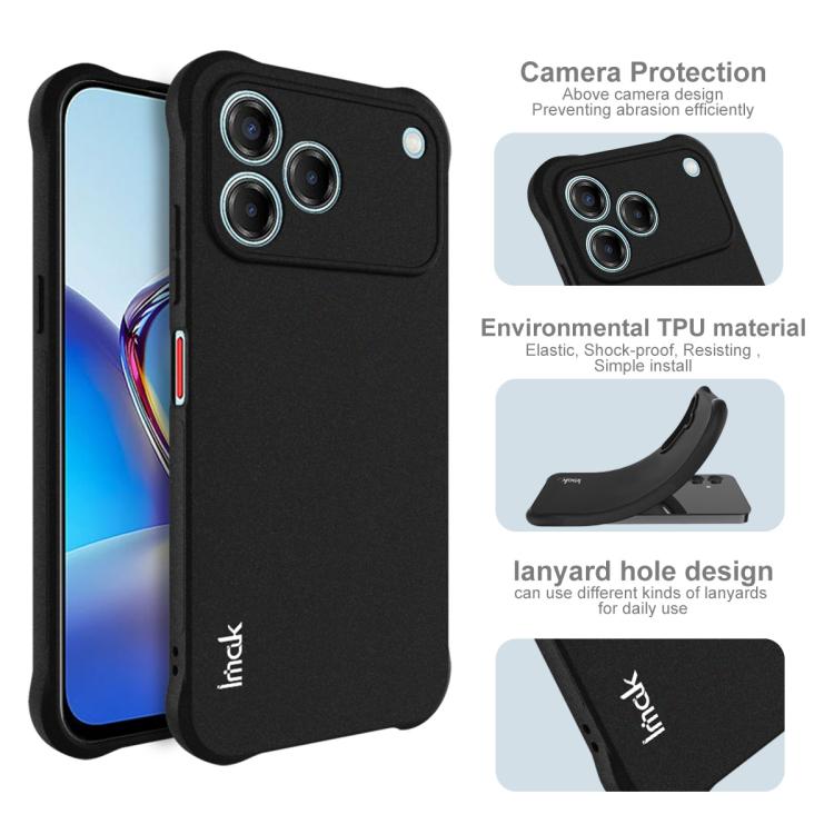For ZTE Blade V80 Pro / V80 Vita imak Shockproof Airbag TPU Phone Case - Matte Black