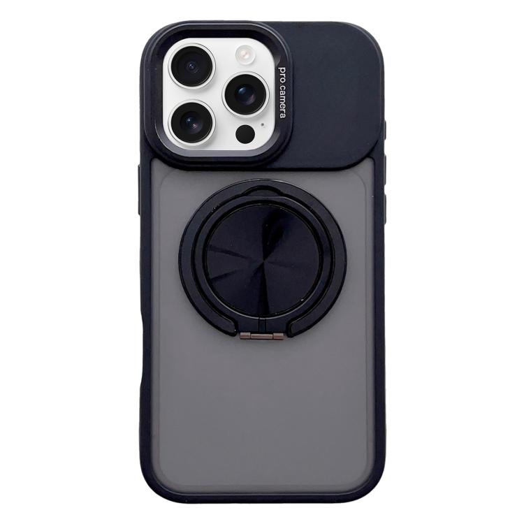 For iPhone 16 Pro Max Skin Feel Frosted 360 Degree Rotation Magnetic Holder MagSafe Phone Case
