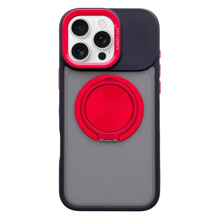 For iPhone 16 Pro Max Skin Feel Frosted 360 Degree Rotation Magnetic Holder MagSafe Phone Case