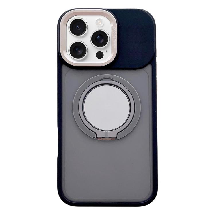 For iPhone 16 Pro Max Skin Feel Frosted 360 Degree Rotation Magnetic Holder MagSafe Phone Case