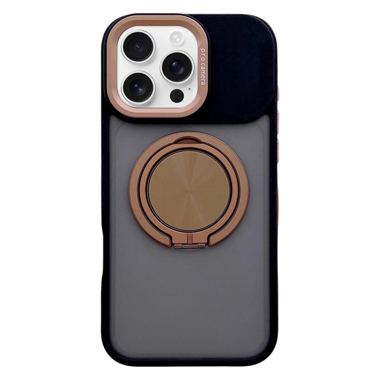 For iPhone 16 Pro Skin Feel Frosted 360 Degree Rotation Magnetic Holder MagSafe Phone Case