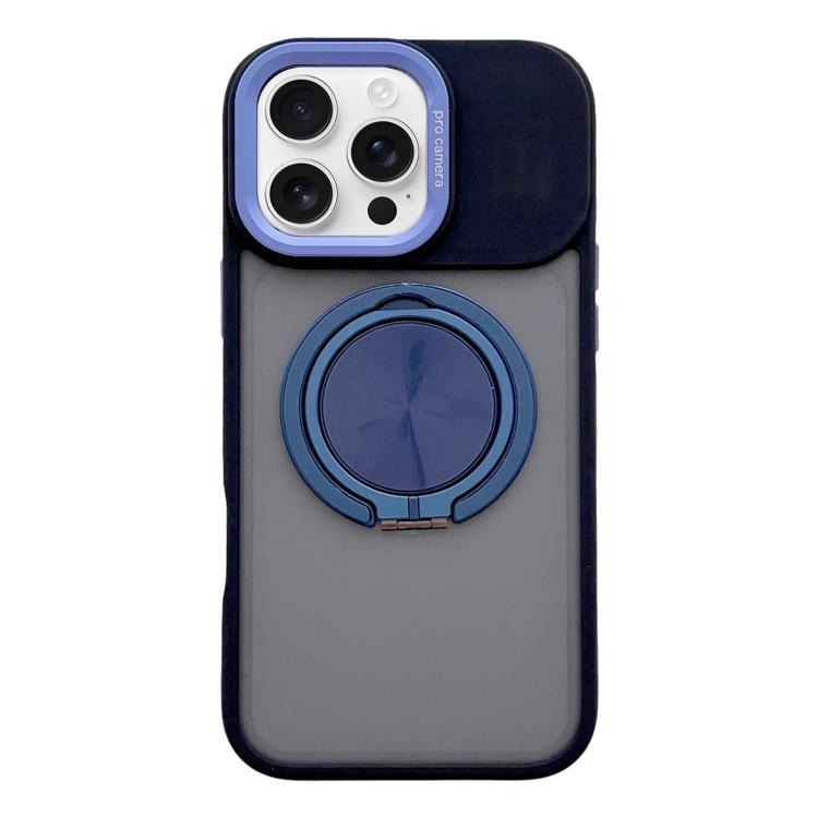 For iPhone 16 Pro Skin Feel Frosted 360 Degree Rotation Magnetic Holder MagSafe Phone Case
