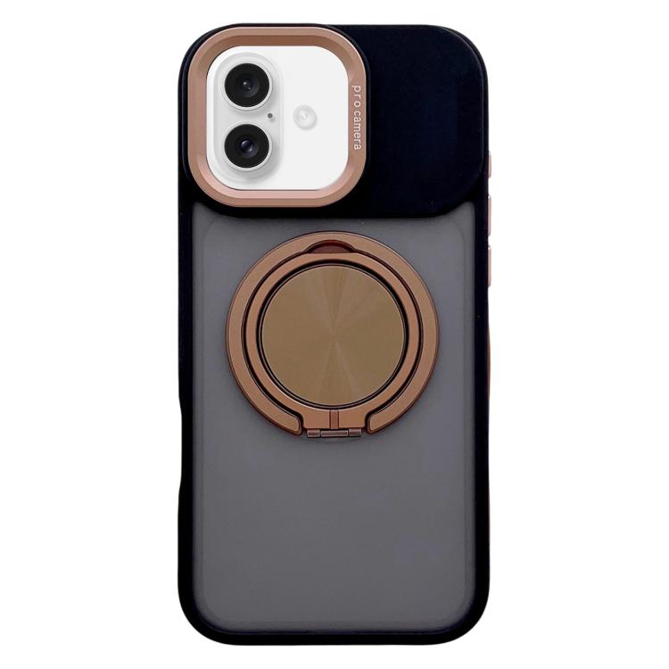 For iPhone 16 Plus Skin Feel Frosted 360 Degree Rotation Magnetic Holder MagSafe Phone Case