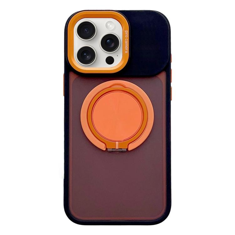 For iPhone 15 Pro Max Skin Feel Frosted 360 Degree Rotation Magnetic Holder MagSafe Phone Case