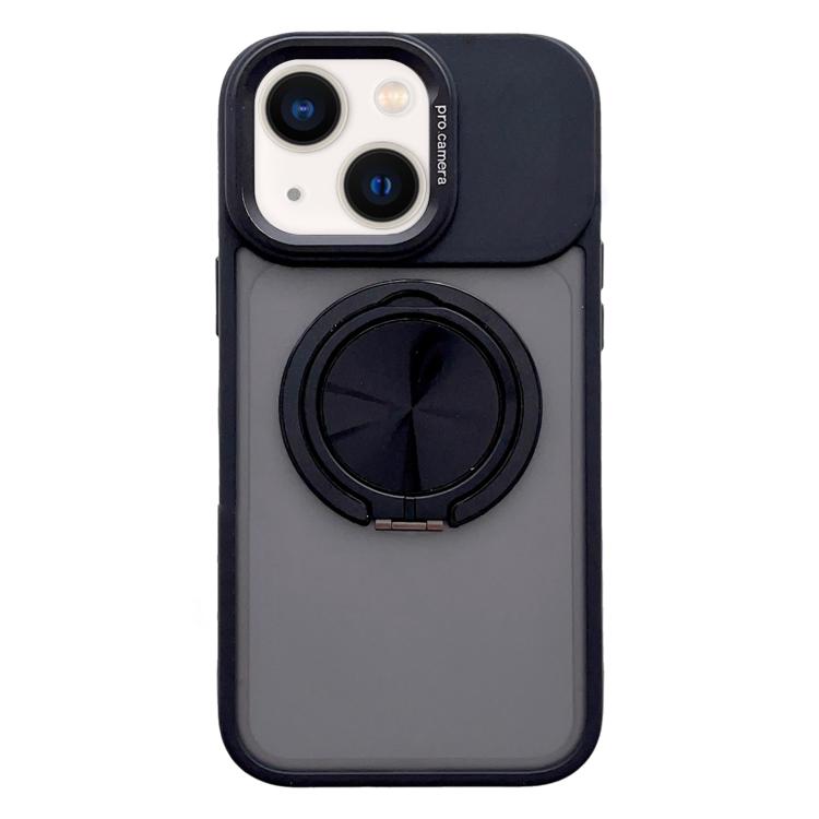 For iPhone 14 Skin Feel Frosted 360 Degree Rotation Magnetic Holder MagSafe Phone Case