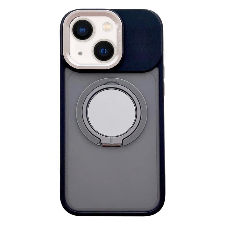 For iPhone 14 Skin Feel Frosted 360 Degree Rotation Magnetic Holder MagSafe Phone Case