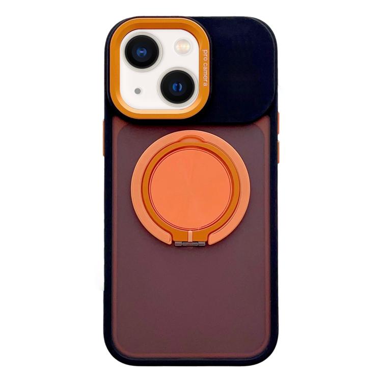 For iPhone 13 Skin Feel Frosted 360 Degree Rotation Magnetic Holder MagSafe Phone Case